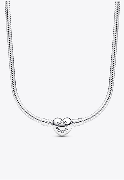 Łańcuszek o splocie wężykowym z zapięciem w kształcie serca