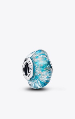 Turquoise Murano Glass & Glitter Charm