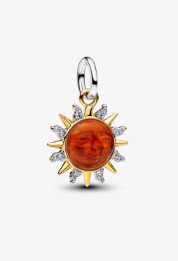 Swirling Sun Two-Tone Dangle Charm