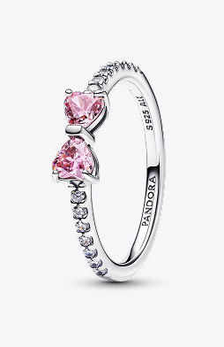 Sparkling Pink Bow Ring