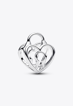 Openwork Heart Padlock Charm