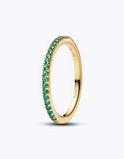 Sparkling Green Half-Eternity Band Ring 
