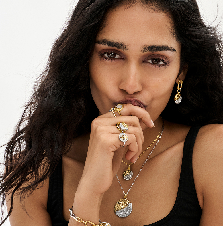 Model styles Pandora Talisman flip rings.