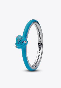 Inel cu piatră în formă de inimă turcoaz