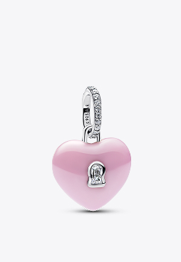 Talisman pandantiv inimă ceramică roz 