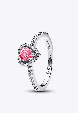 Inel cu inimă roz Pandora