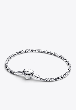 Faceted Snake Chain Bracelet with Heart Lock