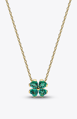 Green Lucky Clover Pendant Necklace