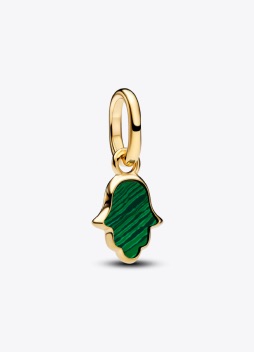 Talisman pandantiv mâna Hamsa verde