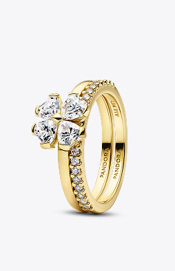 Sparkling Lucky Clover Splittable Ring