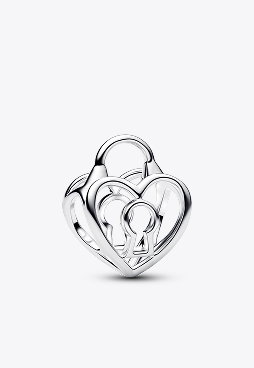 Openwork Heart Padlock Charm