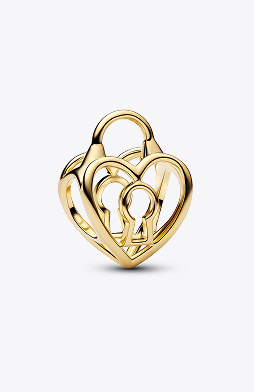Openwork Heart Padlock Charm
