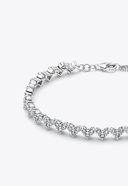 Triple Stone Heart Bracelet