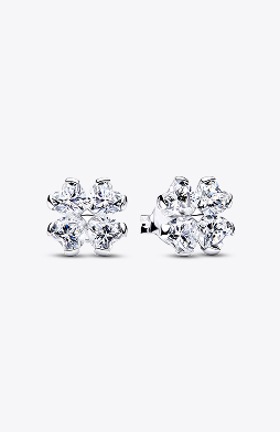 Sparkling Lucky Clover Stud Earrings