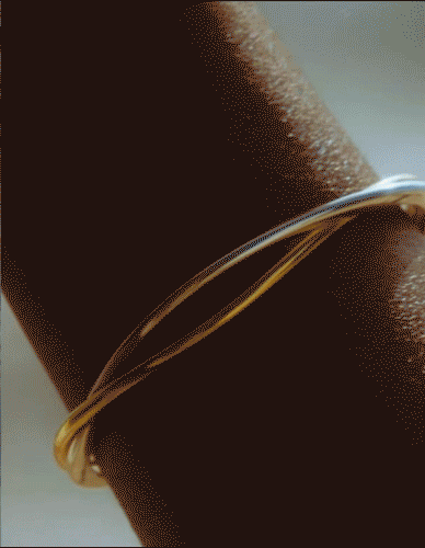Entwined Two-Tone Open Bangle