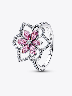 Double Flower Cocktail Ring