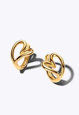 Organically Shaped Heart Small Hoop Earrings