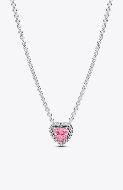 Pink Halo Heart Collier Necklace
