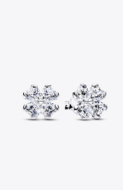 Sparkling Lucky Clover Stud Earrings