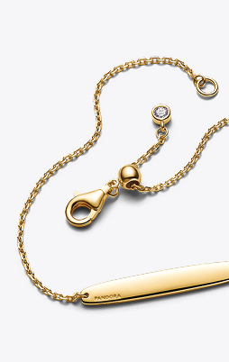 Chain Bracelet with Plate for Engraving