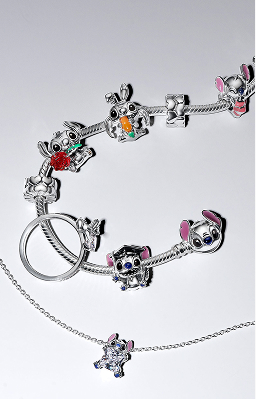 Stitch charms on bracelet