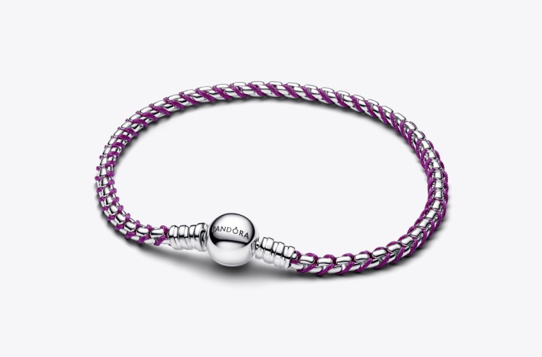 Purple Cord Box Chain Bracelet