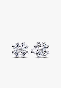 Sparkling Lucky Clover Stud Earrings