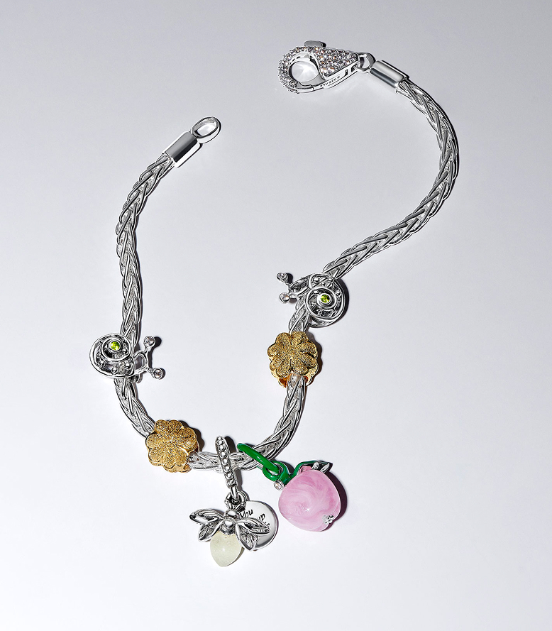 New foxtail bracelet styled with charms