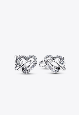 Entwined Heart & Butterfly Stud Earrings 