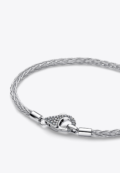  Foxtail sterling silver necklace with clear cubic zirconia