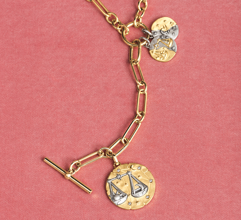 T-bar chain with Pandora Talisman medallions.