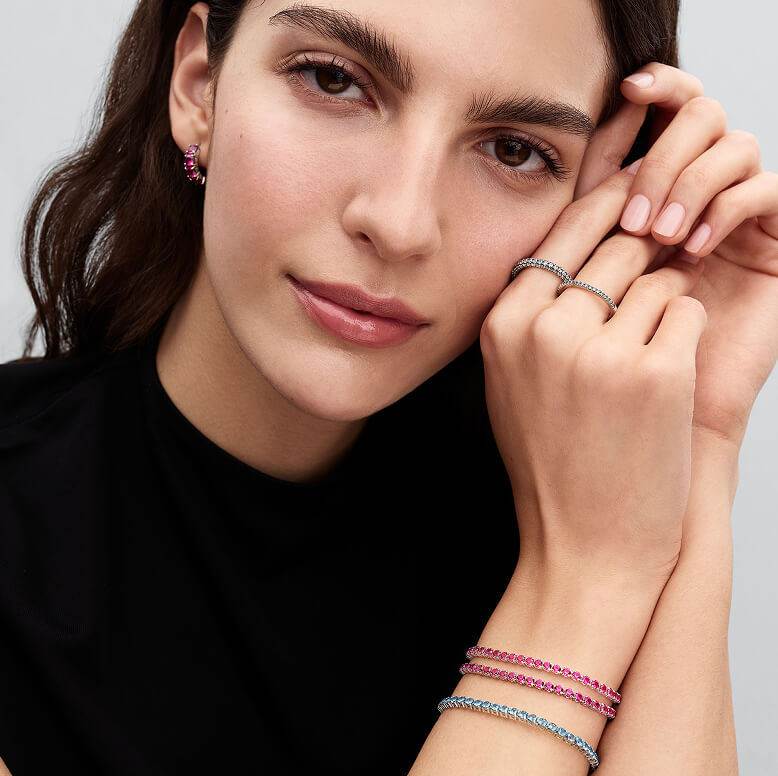 Model styled in the colour of the month
