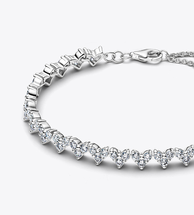 Triple Stone Heart Bracelet