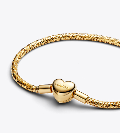 Heart Clasp Faceted Snake Chain Bracelet