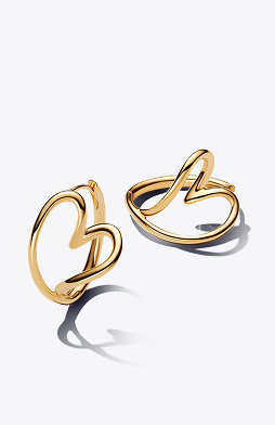 Organically Shaped Heart Hoop Earrings