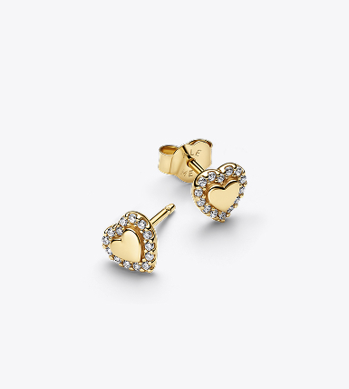 Heart Halo Stud Earrings