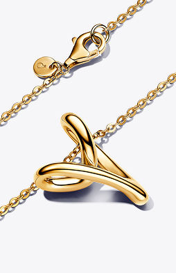 Organically Shaped Heart Pendant Necklace