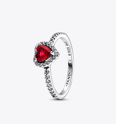 Elevated Red Heart Ring
