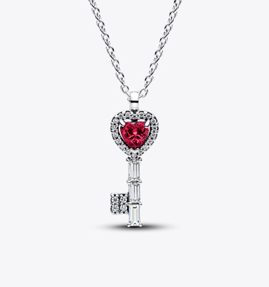 Elevated Heart Key Collier Necklace