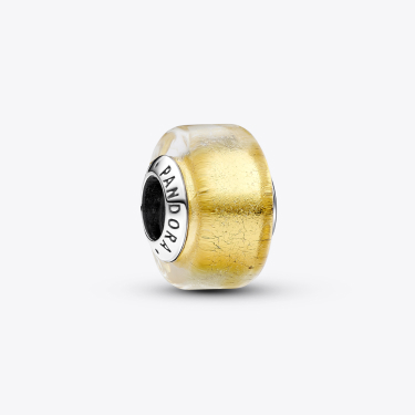 Charm Mini Vetro di Murano Foglia d’Oro