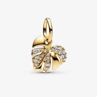 Charm Pendente Foglia di Monstera Scintillante