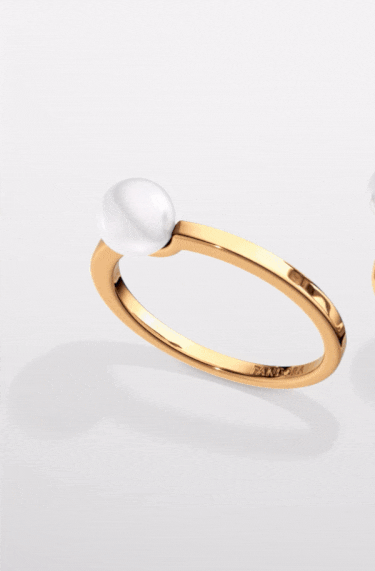 Anello Perle d'Acqua Dolce Coltivate e Punto Luce