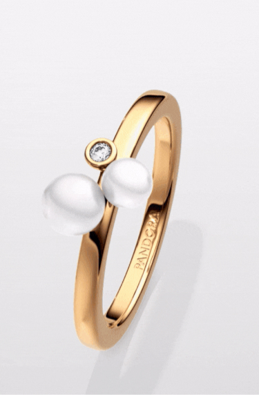 Anello Perle d'Acqua Dolce Coltivate e Punto Luce