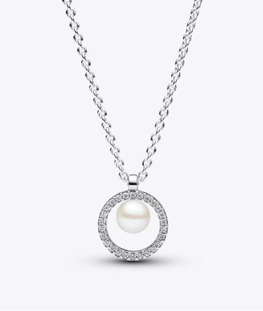 Collana con Perla d’Acqua Dolce Coltivata e Pavè