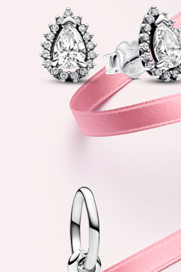 Sparkling Pear Halo Stud Earrings
