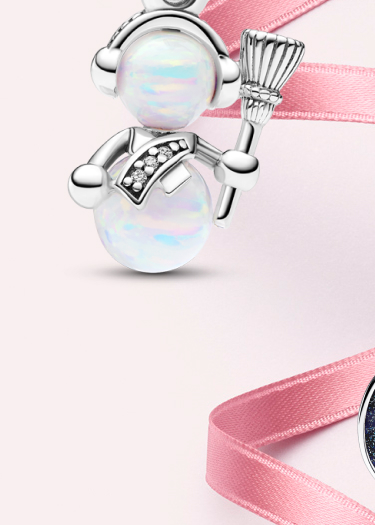 Opalescent Snowman Dangle Charm