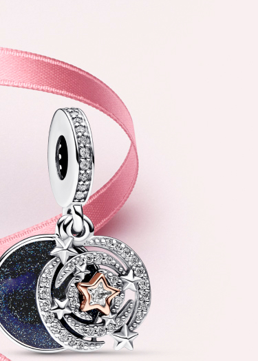 Two-tone Shooting Star Double Dangle Charm