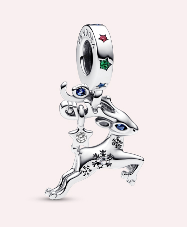 Magical Christmas Reindeer Dangle Charm