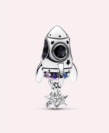 Space Love Rocket Charm