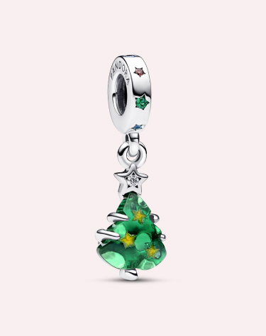 Charm Pendente Albero di Natale con Stelle